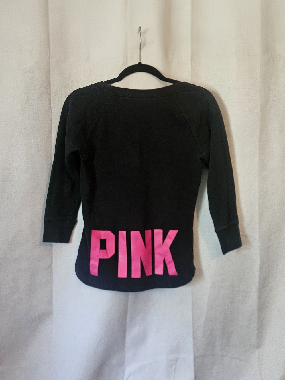 PINK Victoria's Secret Black Sweatshirt with Hot Pink Logo